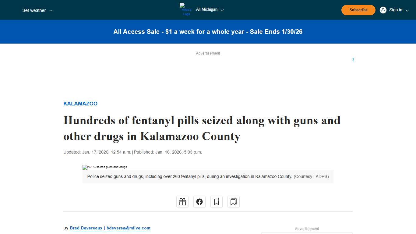 Hundreds of fentanyl pills seized along with guns and other drugs in Kalamazoo County - mlive.com