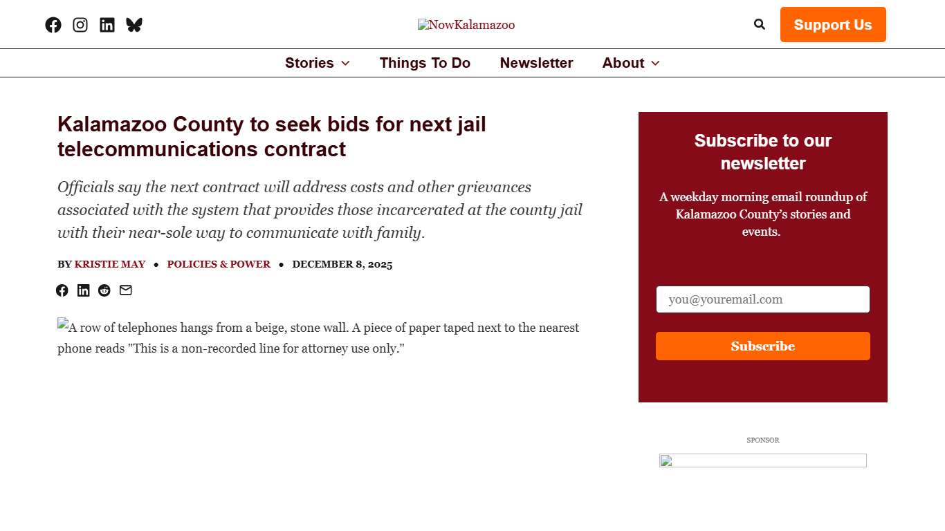 Kalamazoo County to seek bids for next jail telecommunications contract - NowKalamazoo